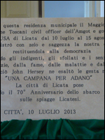 Ricordo del 70 anniversario dellosbarco a Licata degli americani (aula consiliare del Palazzo di Citt di Licata)